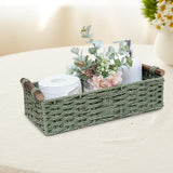 Maxbell Braided Paper Cord Storage Basket Bin Multipurpose Green Cosmetics Organizer