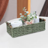 Maxbell Braided Paper Cord Storage Basket Bin Multipurpose Green Cosmetics Organizer