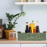Maxbell Braided Paper Cord Storage Basket Bin Multipurpose Green Cosmetics Organizer
