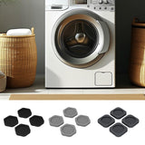 Maxbell 4x Washing Machine Anti Vibration Pads Universal for Refrigerator Dryer Home Hex Black