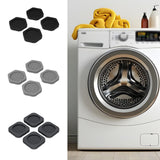 Maxbell 4x Washing Machine Anti Vibration Pads Universal for Refrigerator Dryer Home Hex Black