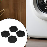 Maxbell 4x Washing Machine Anti Vibration Pads Universal for Refrigerator Dryer Home Hex Black