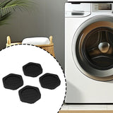 Maxbell 4x Washing Machine Anti Vibration Pads Universal for Refrigerator Dryer Home Hex Black