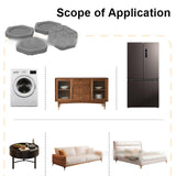 Maxbell 4x Washing Machine Anti Vibration Pads Universal for Refrigerator Dryer Home Hex Gray