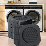 Maxbell 4x Washing Machine Anti Vibration Pads Universal for Refrigerator Dryer Home Square Black