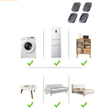 Maxbell 4x Washing Machine Anti Vibration Pads Universal for Refrigerator Dryer Home Square Black
