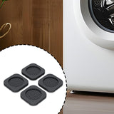 Maxbell 4x Washing Machine Anti Vibration Pads Universal for Refrigerator Dryer Home Square Black