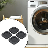 Maxbell 4x Washing Machine Anti Vibration Pads Universal for Refrigerator Dryer Home Square Black