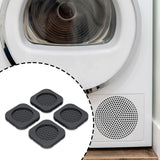 Maxbell 4x Washing Machine Anti Vibration Pads Universal for Refrigerator Dryer Home Square Black