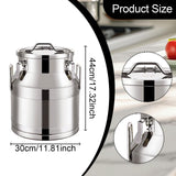 Maxbell Milk Can Lightweight Sturdy with Sealed Lid for Transport Kitchen Restaurant 28 L
