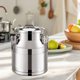 Maxbell Milk Can Lightweight Sturdy with Sealed Lid for Transport Kitchen Restaurant 28 L