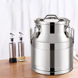 Maxbell Milk Can Lightweight Sturdy with Sealed Lid for Transport Kitchen Restaurant 28 L