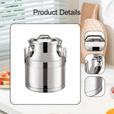 Maxbell Milk Can Lightweight Sturdy with Sealed Lid for Transport Kitchen Restaurant 28 L