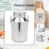 Maxbell Milk Can Lightweight Sturdy with Sealed Lid for Transport Kitchen Restaurant 35 L