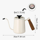 Maxbell 600ml Slim Gooseneck Coffee Kettle Tea Pot Comfortable Grip Hand Drip Kettle White
