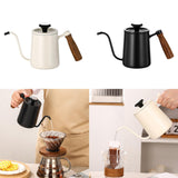 Maxbell 600ml Slim Gooseneck Coffee Kettle Tea Pot Comfortable Grip Hand Drip Kettle White