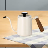 Maxbell 600ml Slim Gooseneck Coffee Kettle Tea Pot Comfortable Grip Hand Drip Kettle White
