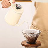Maxbell 600ml Slim Gooseneck Coffee Kettle Tea Pot Comfortable Grip Hand Drip Kettle White