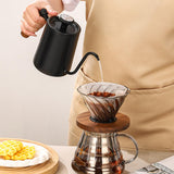 Maxbell 600ml Slim Gooseneck Coffee Kettle Tea Pot Comfortable Grip Hand Drip Kettle Black