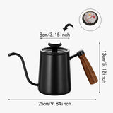 Maxbell 600ml Slim Gooseneck Coffee Kettle Tea Pot Comfortable Grip Hand Drip Kettle Black