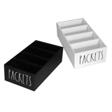 Maxbell Seasoning Packet Organizer Spice Packet Storage Box for Restaurant Farmhouse Black