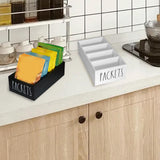 Maxbell Seasoning Packet Organizer Spice Packet Storage Box for Restaurant Farmhouse Black