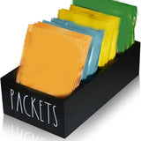 Maxbell Seasoning Packet Organizer Spice Packet Storage Box for Restaurant Farmhouse Black