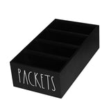 Maxbell Seasoning Packet Organizer Spice Packet Storage Box for Restaurant Farmhouse Black