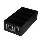 Maxbell Seasoning Packet Organizer Spice Packet Storage Box for Restaurant Farmhouse Black