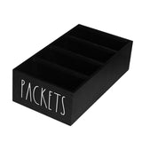 Maxbell Seasoning Packet Organizer Spice Packet Storage Box for Restaurant Farmhouse Black