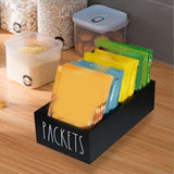 Maxbell Seasoning Packet Organizer Spice Packet Storage Box for Restaurant Farmhouse Black