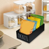 Maxbell Seasoning Packet Organizer Spice Packet Storage Box for Restaurant Farmhouse Black