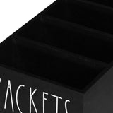 Maxbell Seasoning Packet Organizer Spice Packet Storage Box for Restaurant Farmhouse Black
