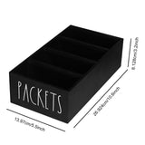 Maxbell Seasoning Packet Organizer Spice Packet Storage Box for Restaurant Farmhouse Black