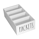 Maxbell Seasoning Packet Organizer Spice Packet Storage Box for Restaurant Farmhouse White
