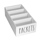 Maxbell Seasoning Packet Organizer Spice Packet Storage Box for Restaurant Farmhouse White