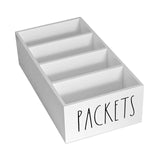 Maxbell Seasoning Packet Organizer Spice Packet Storage Box for Restaurant Farmhouse White