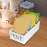 Maxbell Seasoning Packet Organizer Spice Packet Storage Box for Restaurant Farmhouse White