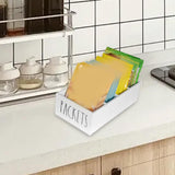 Maxbell Seasoning Packet Organizer Spice Packet Storage Box for Restaurant Farmhouse White