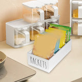 Maxbell Seasoning Packet Organizer Spice Packet Storage Box for Restaurant Farmhouse White