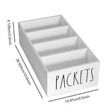 Maxbell Seasoning Packet Organizer Spice Packet Storage Box for Restaurant Farmhouse White