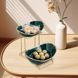 Maxbell Ceramic Fruit Bowl for Kitchen Counter Nordic Snack Dish Appetizer Platter 2 Layer