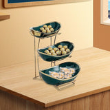 Maxbell Ceramic Fruit Bowl for Kitchen Counter Nordic Snack Dish Appetizer Platter 3 Layer
