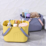 Maxbell Portable Shower Basket, Organizer Shower Basket for Kitchen College Bathroom Yellow