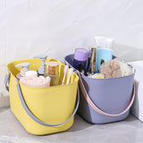 Maxbell Portable Shower Basket, Organizer Shower Basket for Kitchen College Bathroom Yellow