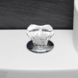 Maxbell Heart Shaped Toilet Tank Button Toilet Press Button, for Bathroom Decoration Clear