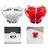 Maxbell Heart Shaped Toilet Tank Button Toilet Press Button, for Bathroom Decoration Clear