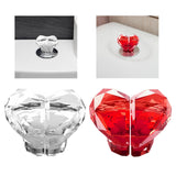 Maxbell Heart Shaped Toilet Tank Button Toilet Press Button, for Bathroom Decoration Clear
