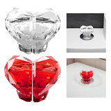 Maxbell Heart Shaped Toilet Tank Button Toilet Press Button, for Bathroom Decoration Clear