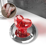Maxbell Heart Shaped Toilet Tank Button Toilet Press Button, for Bathroom Decoration Red